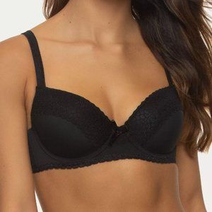 JEZEBEL BRA Women's Lace-Trim Underwire Contour Bra J5820 Black Size 36D NWT